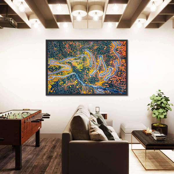 Aerial View Of Maloya Pass In Switzerland Canvas Wall Art