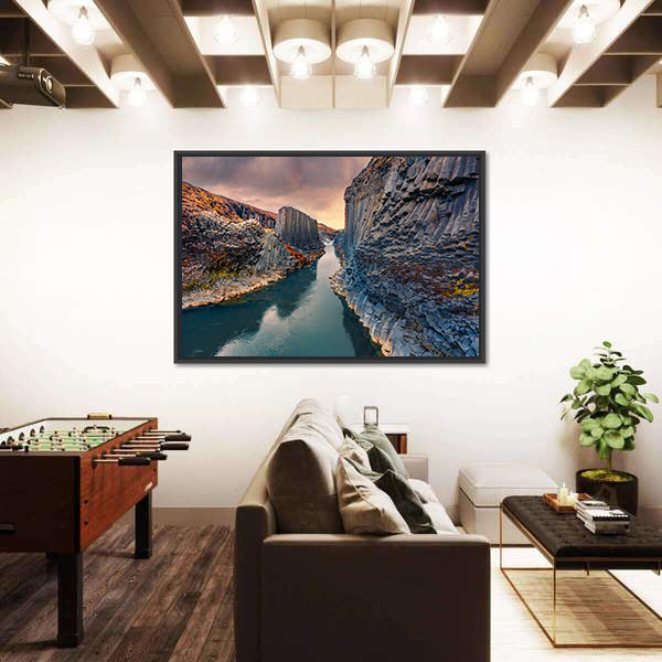 Studlagil Canyon In Iceland Canvas Wall Art