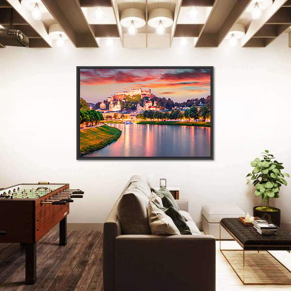 Old Town Of Salzburg In Austria Canvas Wall Art