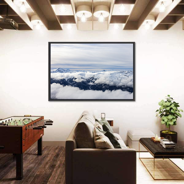 Canadian Mountains In Winter Canvas Wall Art