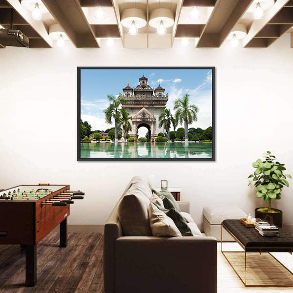 Patuxai In Vientiane Canvas Wall Art