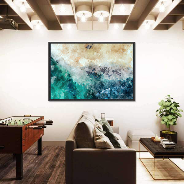 Ocean And Beach Abstract Canvas Wall Art