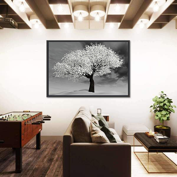 Cherry Tree in Winter Canvas Wall Art
