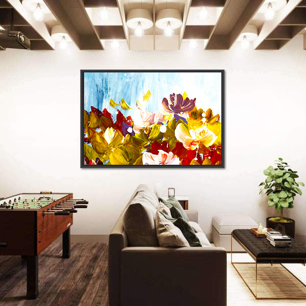 Colorful Flowers Abstract Canvas Wall Art