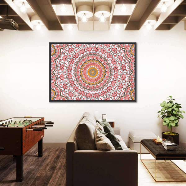 Round Mosaic Mandala Canvas Wall Art