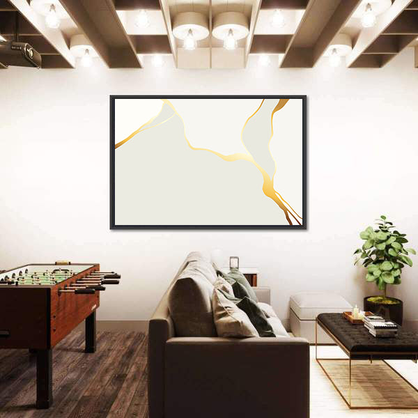 Marble Veining with Gold Accents Canvas Wall Art