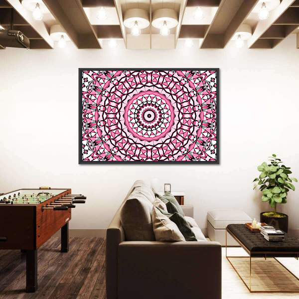 Round Mandala Pattern Canvas Wall Art
