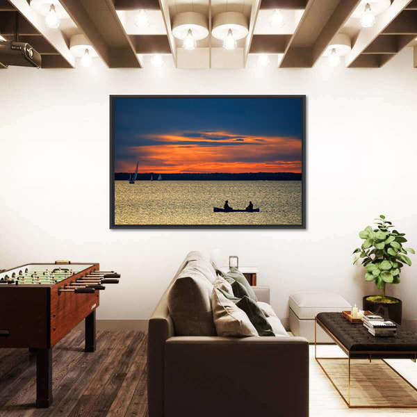 Sunset Over Ottawa River Canvas Wall Art