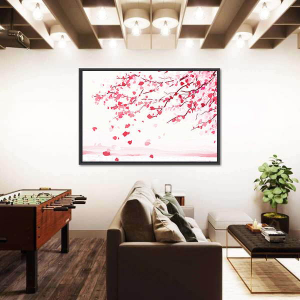 Japanese Cherry Tree In Bloom Canvas Wall Art