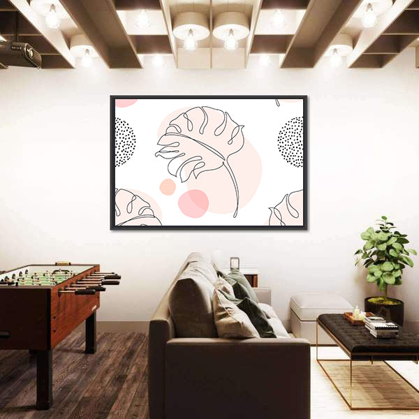 Tropical Monstera Leaf Silhouette Canvas Wall Art