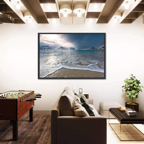 Haukland Beach Lofoten Norway Canvas Wall Art