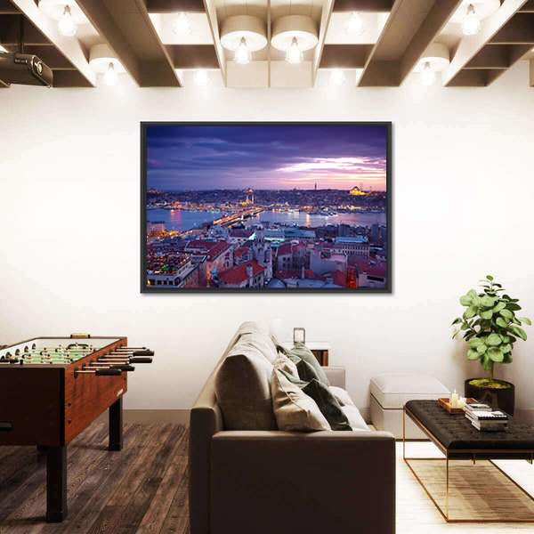 Istanbul At Sunset Canvas Wall Art