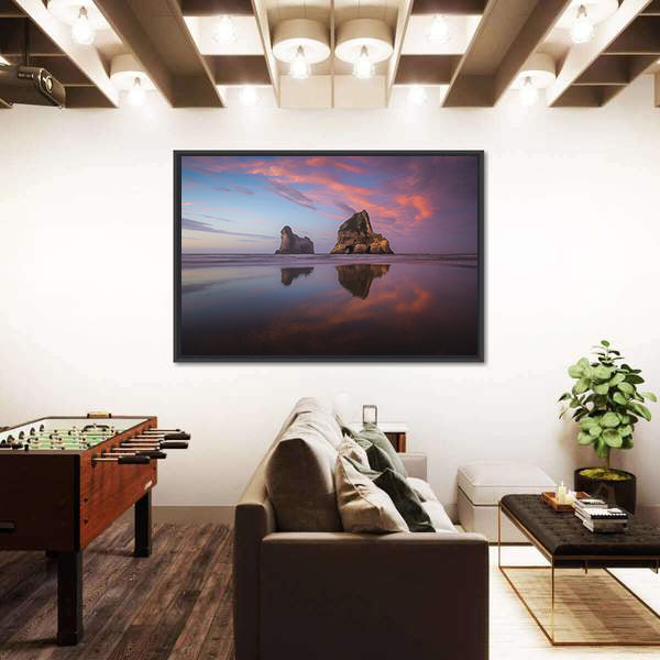 Sunrise At Wharariki Beach In New Zealand Canvas Wall Art