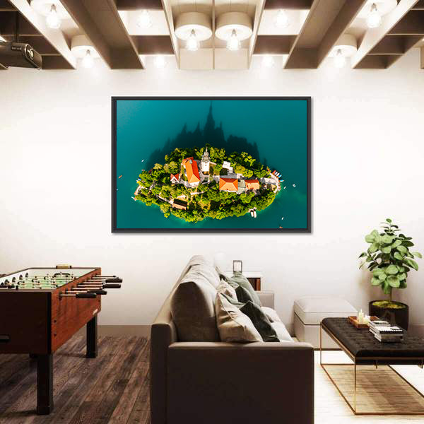 Lake Bled With Assumption Of Maria Church Slovenia Canvas Wall Art