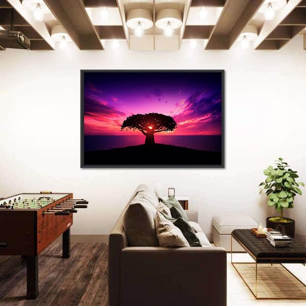 Baobab Tree at Sunset Canvas Wall Art