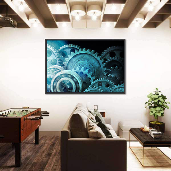 Industrial Cogs Gears Canvas Wall Art