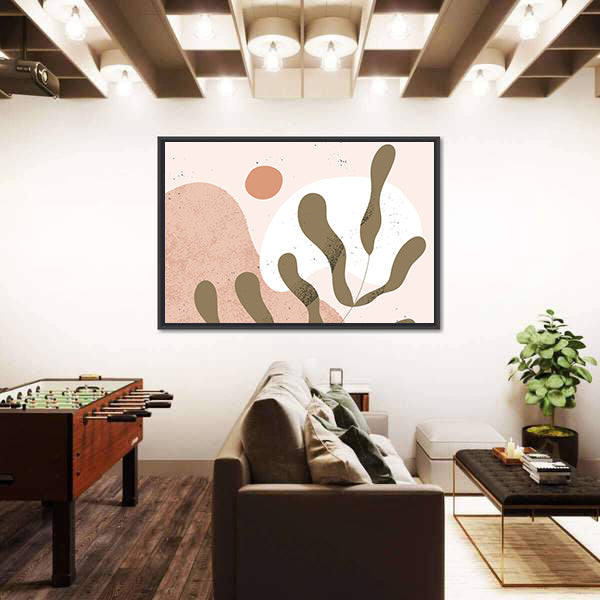 Geometric Leaf Shapes Canvas Wall Art