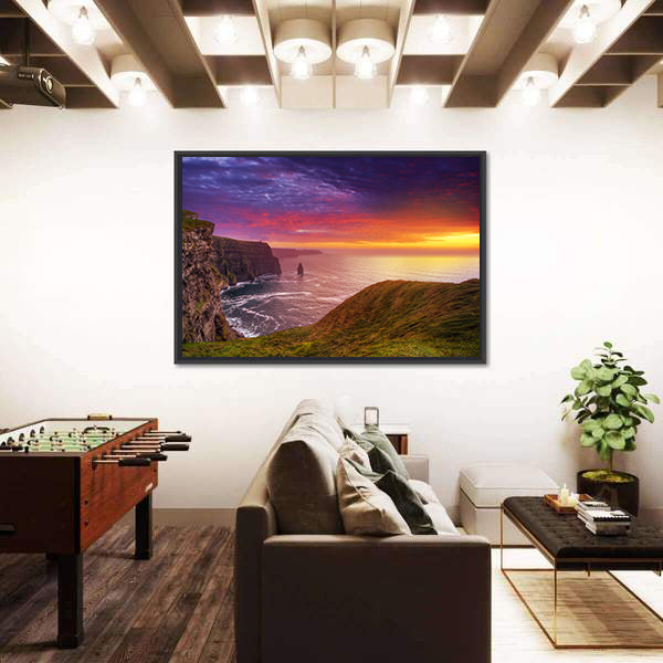Sunset at the Cliffs of Moher Canvas Wall Art