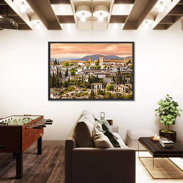 Sunset Over Granada Canvas Wall Art