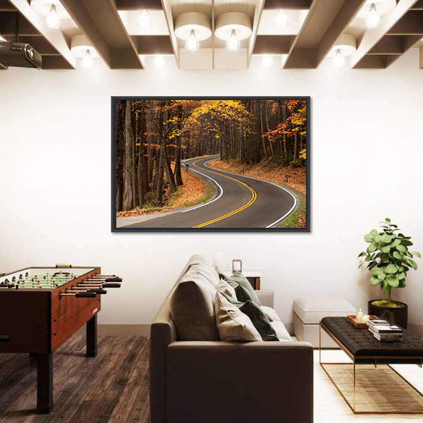 S-curve Road in Great Smokey Mountains Canvas Wall Art