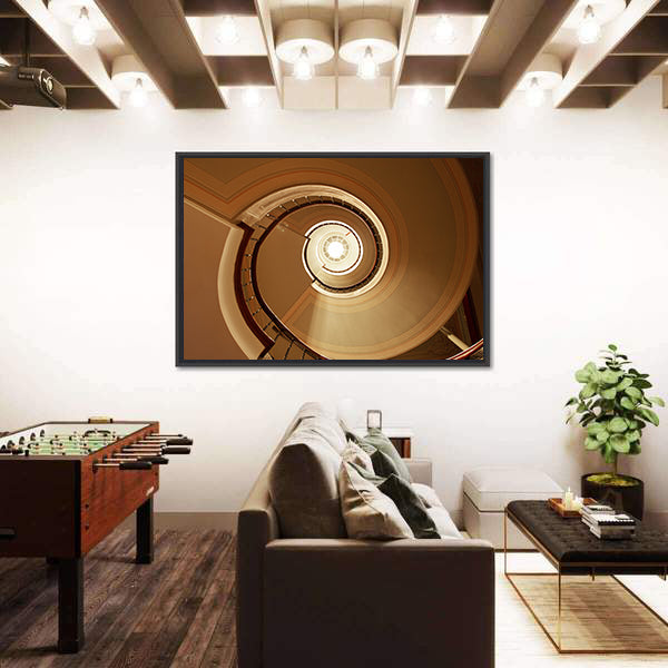 Curvy Spiral Staircase Canvas Wall Art