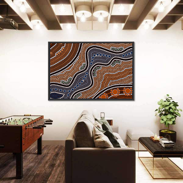 Dotted Style River Canvas Wall Art