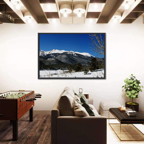 Pikes Peak Winter Landscape Canvas Wall Art