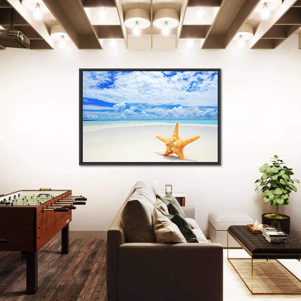 Starfish On Beach At Kuredu Island Maldives Canvas Wall Art
