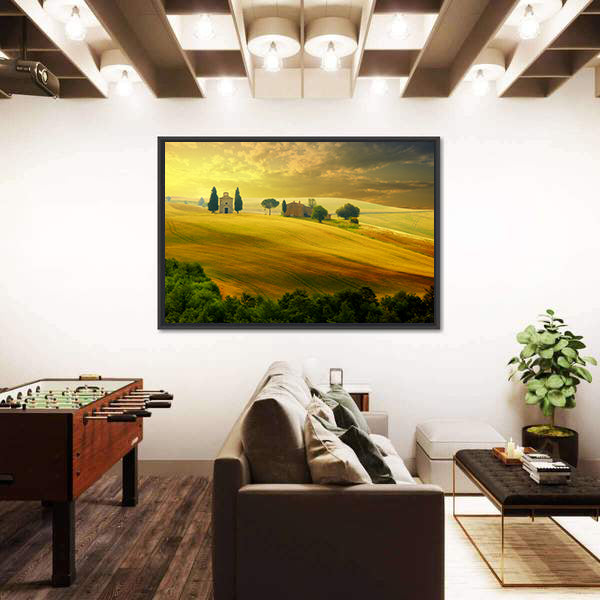 Tuscany At Sunset Canvas Wall Art