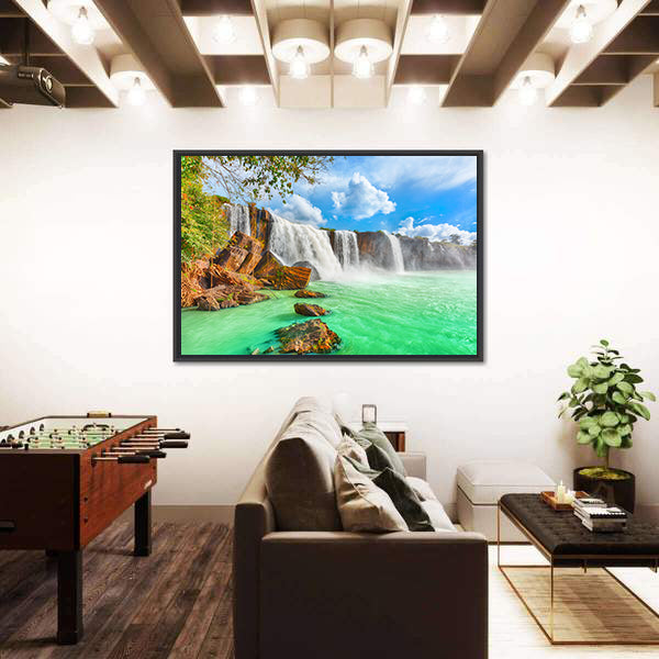 Dry Nur Waterfall In Vietnam Canvas Wall Art