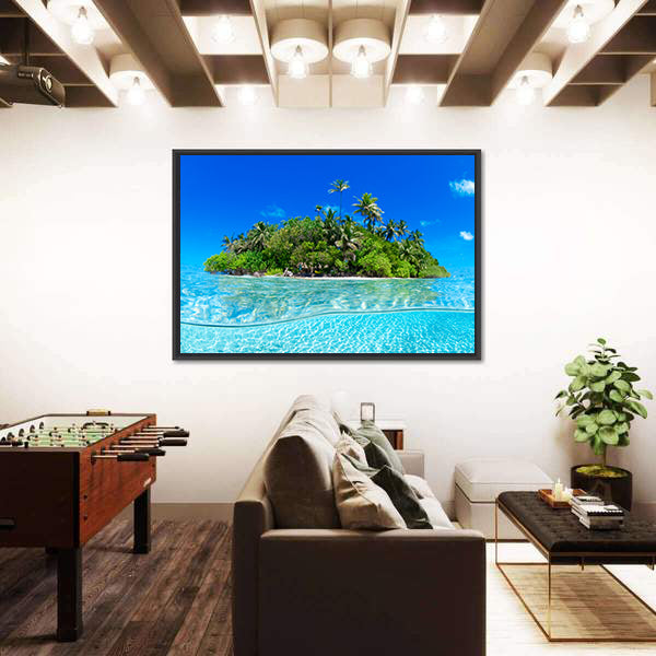 Split-level Tropical Island Canvas Wall Art