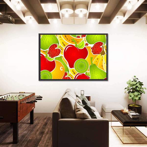 Healthy Fruit Illustration Canvas Wall Art