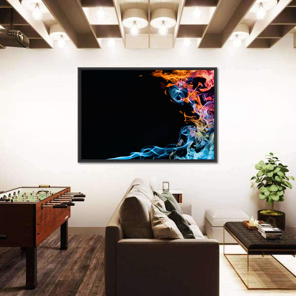 Fire And Smoke Abstract Canvas Wall Art
