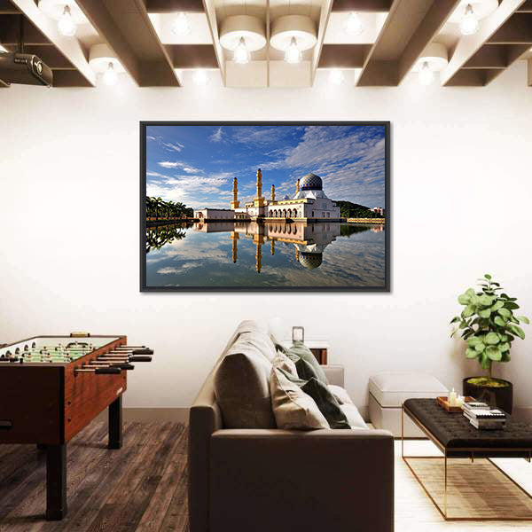Floating City Mosque In Kota Kinabalu Sabah Borneo Canvas Wall Art