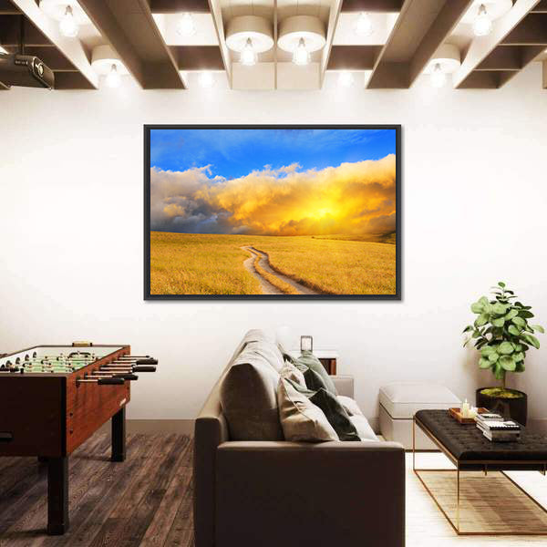 Sunrise Over the Meadow Canvas Wall Art