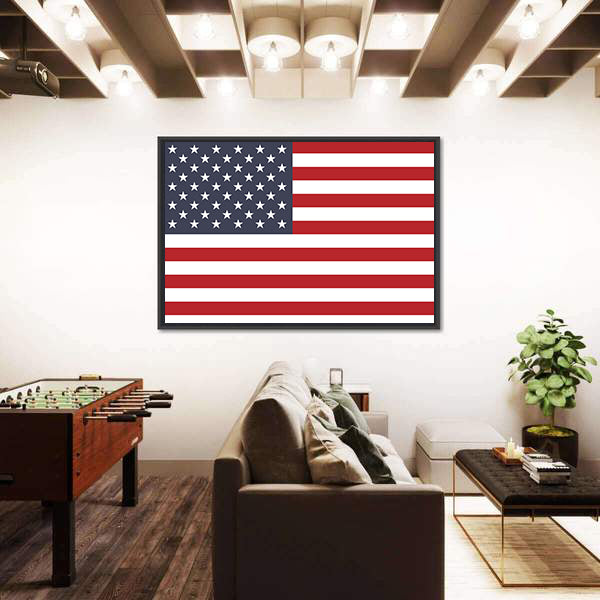 American Flag Geometric Canvas Wall Art