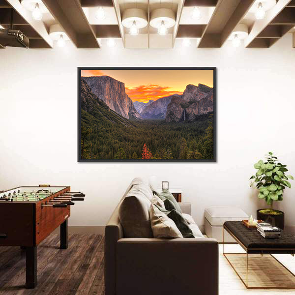 Yosemite Sunrise Over Granite Valley Canvas Wall Art