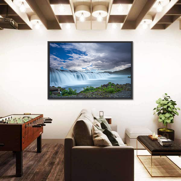 Faxi Waterfall In Iceland Canvas Wall Art