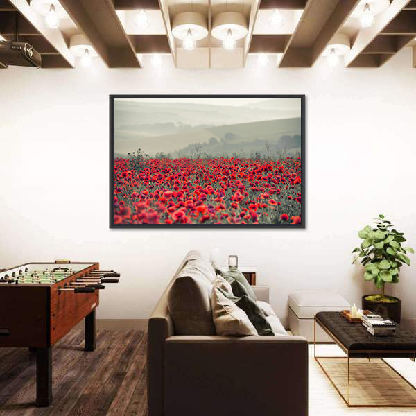 Field of Red Poppies Canvas Wall Art