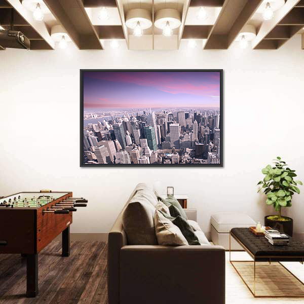 New York City Skyline at Sunset Canvas Wall Art
