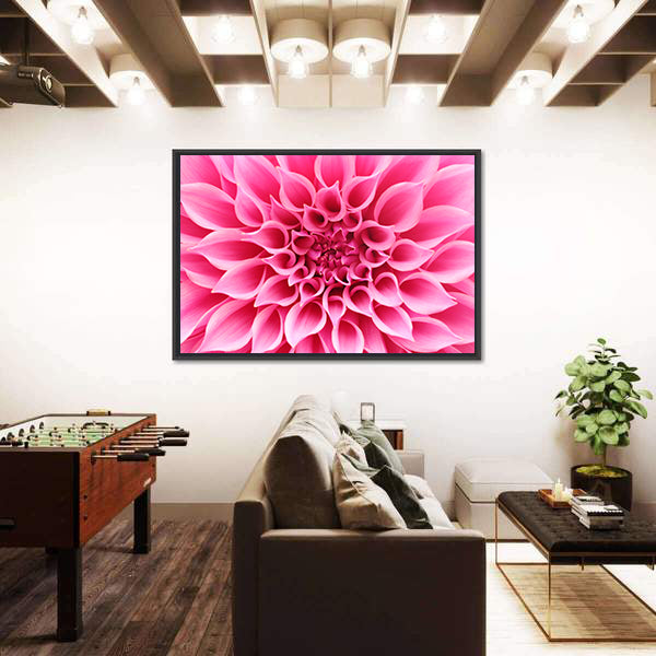 Pink Dahlia Flower Canvas Wall Art