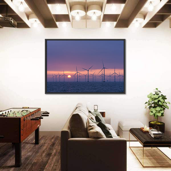 Lillgrund Offshore Wind Farm At Daybrake Canvas Wall Art
