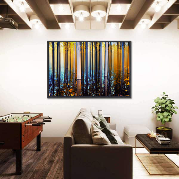 Forest In Autumn Abstract Canvas Wall Art