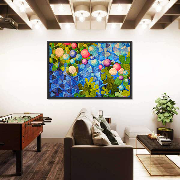 Contemporary Patchwork Quilt Canvas Wall Art
