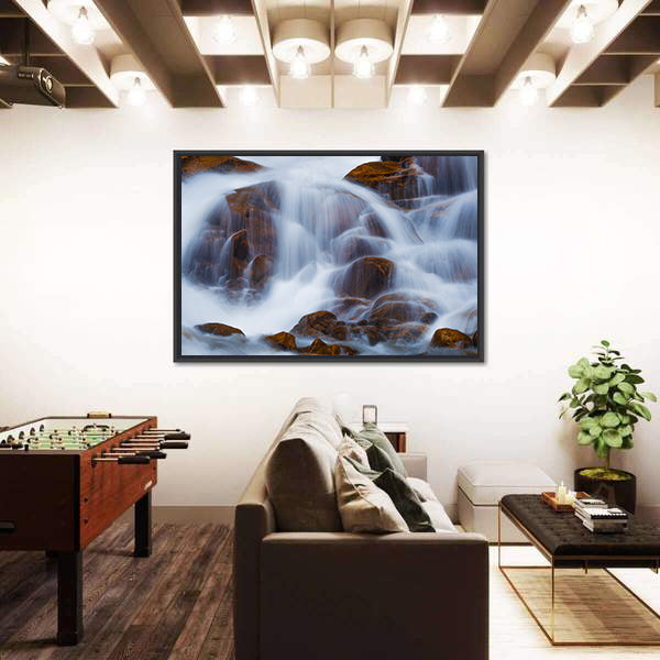 Waterfall In Rocky Mountain National Park Canvas Wall Art