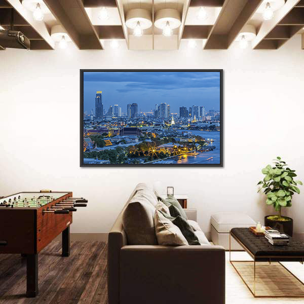 Grand Palace At Twilight In Bangkok Canvas Wall Art