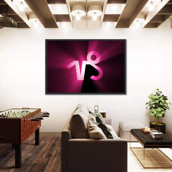 Capricorn Zodiac Symbol Canvas Wall Art