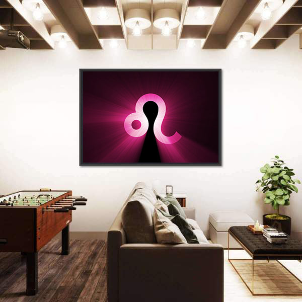 Glowing Leo Zodiac Symbol Canvas Wall Art