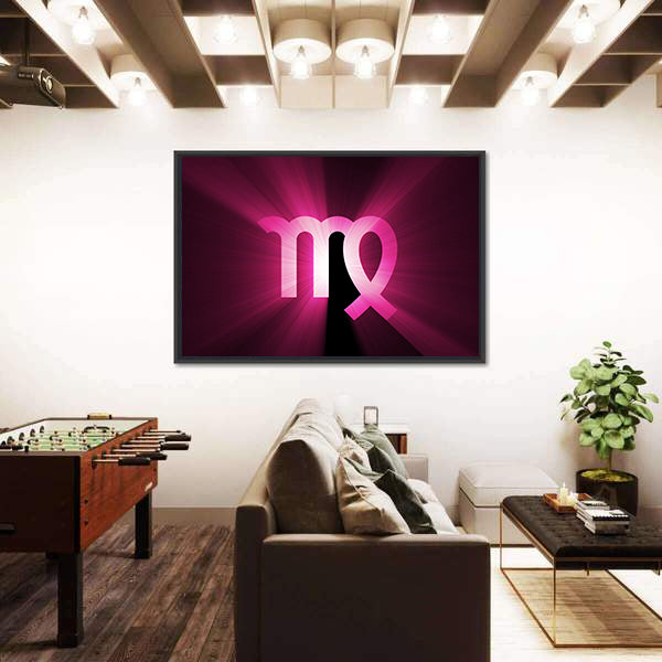 Radiant Virgo Zodiac Symbol Canvas Wall Art