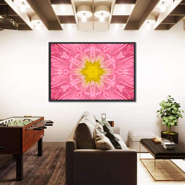 Pink Concentric Flower Canvas Wall Art
